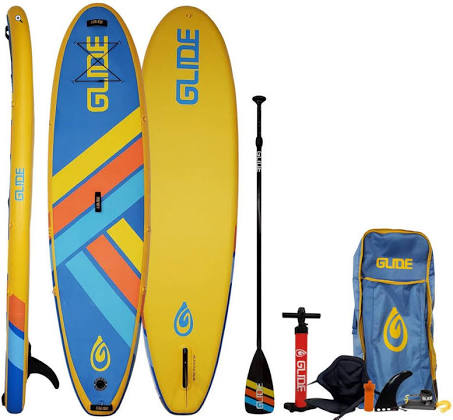 Glide SUP Inflatable Retro All Around Standup Paddleboard Package with Outdoor Master Pump